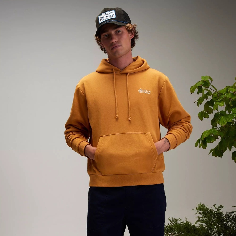 Alpine Design Men's Logo Fleece Hoodie Large Golden Honey (0054)